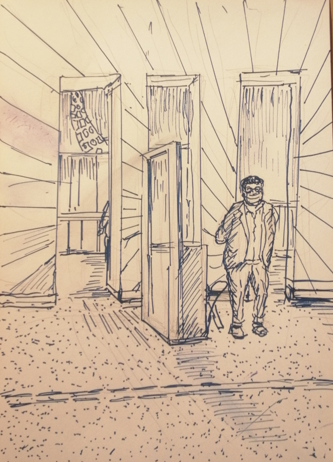 Cornelia H - Wärter vor der Ausstellung