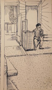 Cornelia H - Wärter vor der Ausstellung