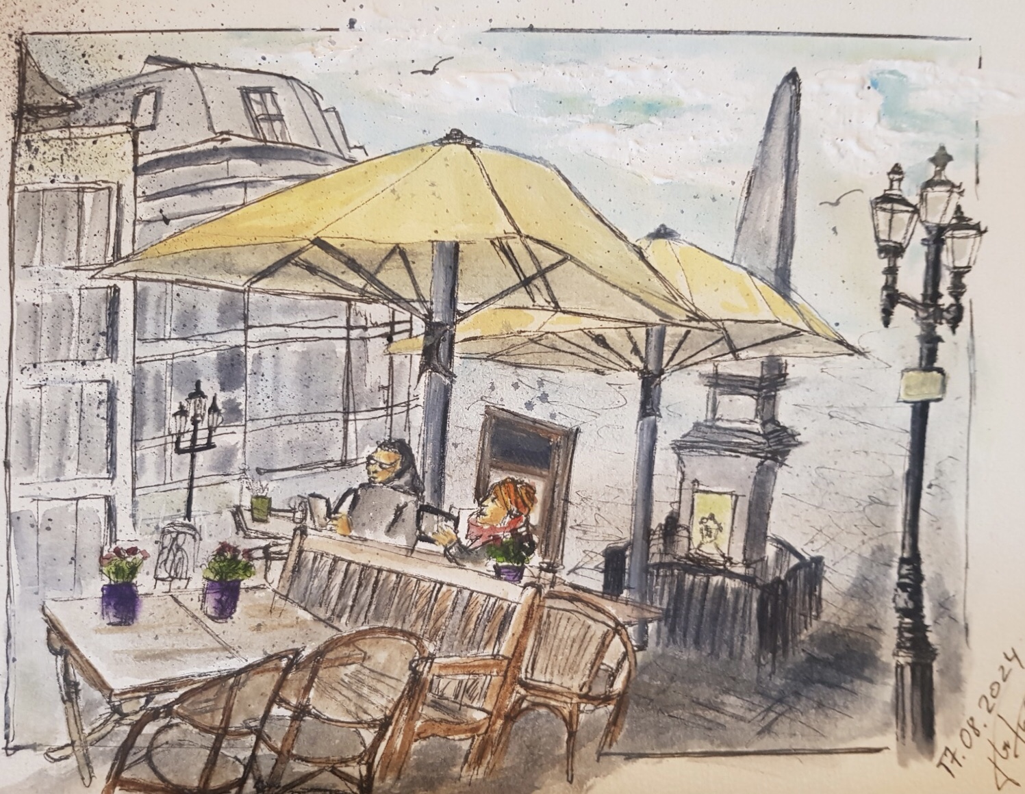 Tanja - 2 Urban Sketcher am Marktplatz