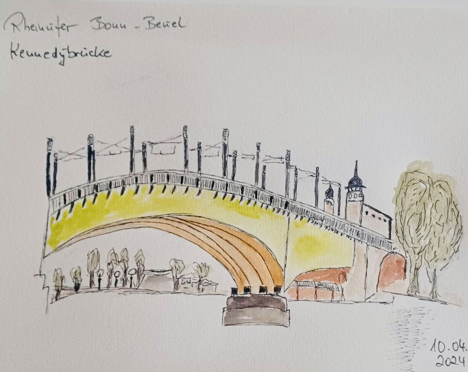 Ute - die Kennedy-Brücke von Beuel aus gesehen