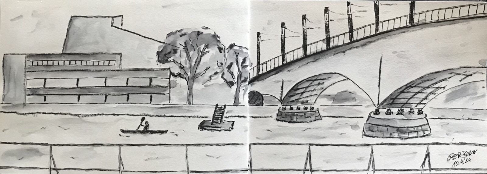 Burkhard - die Kennedy-Brücke von Beuel aus gesehen