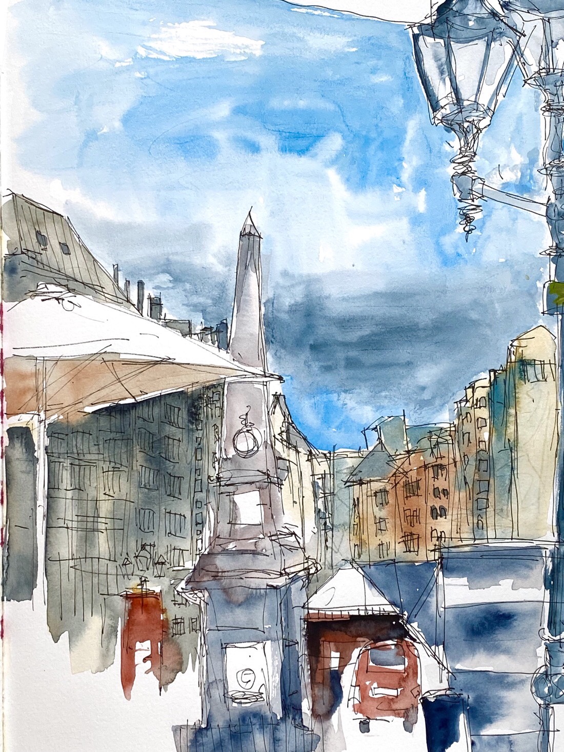 Helmut - Obelisk und Sternstraße am Marktplatz