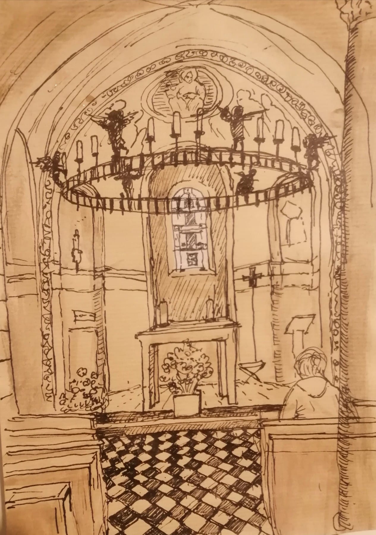 Cornelia H - in der Kirche, in einer Seitenkapelle