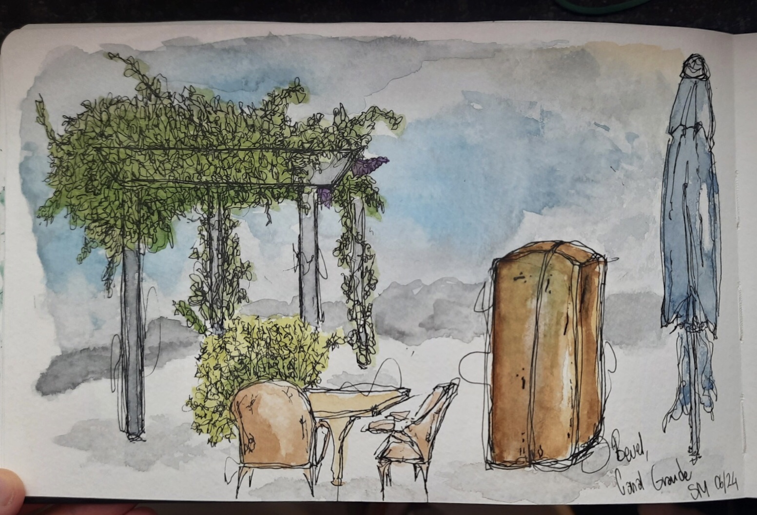 Sem - Canal Grande am Rhein, inklusiver Steinfontäne