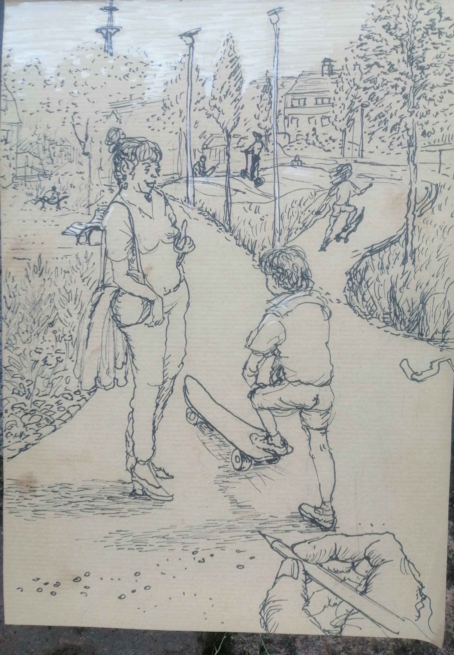 Cornelia H - Unbesorgte Mutter an der Scaterbahn