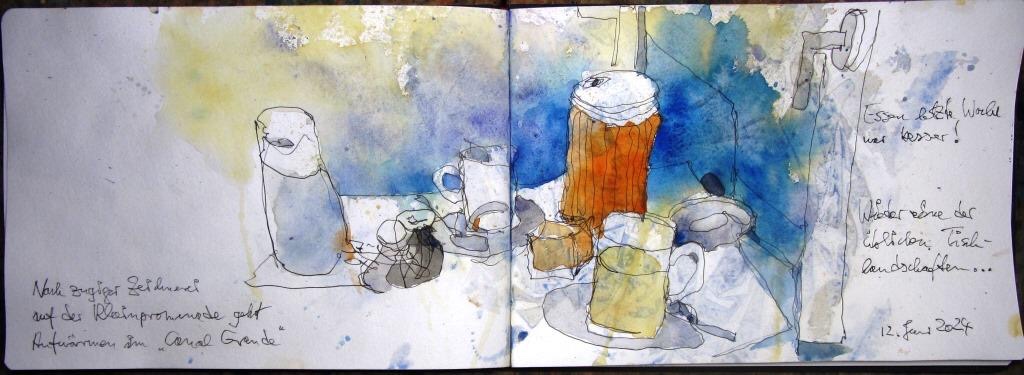 Holger - im Canal Grande, beim Warten auf das Essen