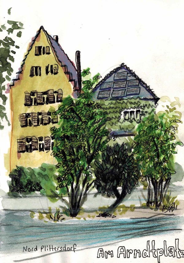 Stuart - Blick nach Westen, hinter den Büschen sind noch mehr Häuser